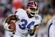 Buffalo Bills running back Thurman Thomas (34) sprints downfield in a 20-19 loss to the New York Giants in Super Bowl XXV at Houlihan's Stadium Tampa, Florida on January 27, 1991. (Photo by Allen Dean Steele/Getty Images) *** Local Caption ***