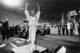 TAMPA, FL - JANUARY 27: Whitney Houston sings the National Anthem prior to Super Bowl XXV between the New York Giants and Buffalo Bills at Tampa Stadium on January 27, 1991 in Tampa, Florida. The Giants defeated the Bills 20-19. (Photo by Michael Zagari