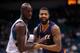 Jan 17, 2016; Minneapolis, MN, USA; Minnesota Timberwolves forward Kevin Garnett (21) guards Phoenix Suns forward Markieff Morris (11) in the first quarter at Target Center. Mandatory Credit: Brad Rempel-USA TODAY Sports