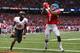 NEW ORLEANS, LA - JANUARY 01: Laquon Treadwell #1 of the Mississippi Rebels scores a touchdown against the Oklahoma State Cowboys during the fourth quarter of the Allstate Sugar Bowl at Mercedes-Benz Superdome on January 1, 2016 in New Orleans, Louisiana