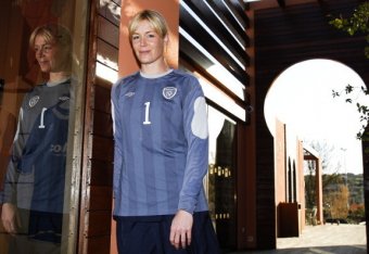 ALBUFEIRA, PORTUGAL - MARCH 04:  Emma Byrne of Ireland poses during a UEFA photocall on March 4, 2012 in Albufeira, Portugal.  (Photo by Getty Images)