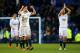 LIVERPOOL, ENGLAND - JANUARY 24: Federico Fernandez and Jordi Amat of Swansea City applaud the fans as they celebrate victory in the Barclays Premier League match between Everton and Swansea City at Goodison Park on January 24, 2016 in Liverpool, England