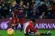 Barcelona's Brazilian forward Neymar (R) celebrates with Barcelona's Argentinian forward Lionel Messi after scoring during the Spanish league football match FC Barcelona vs Athletic Club Bilbao at the Camp Nou stadium in Barcelona on January 17, 2016. A