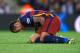 BARCELONA, SPAIN - OCTOBER 25: Neymar JR of Barcelona lies injured on the pitch during the La Liga match between FC Barcelona and SD Eibar at Camp Nou Stadium on October 25, 2015 in Barcelona, Spain. (Photo by Manuel Queimadelos Alonso/Getty Images)