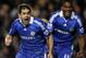 Chelsea's English Midfielder Joe Cole (L) celebrates scoring with French Midfielder Florent Malouda (R) but the goal is disallowed during their Premier League match against Newcastle at Stamford Bridge, London, on November 22, 2008. AFP PHOTO / Glyn Kirk