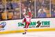 Eichel celebrates while playing for Boston University.