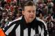 PHILADELPHIA - APRIL 11: Referee Kerry Fraser #2 takes the ice for the game between the New York Rangers and the Philadelphia Flyers on April 11, 2010 at Wachovia Center in Philadelphia, Pennsylvania. The game was Fraser's last in the NHL as he is retiri