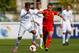 Reiss Nelson (left) in action for England under-17s.
