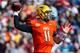 MOBILE, AL - JANUARY 30: North Dakota State Quarterback Carson Wentz #11 of the North Team on a pass play during the 2016 Resse's Senior Bowl at Ladd-Peebles Stadium on January 30, 2016 in Mobile, Alabama. The South defeated the North 27-16. (Photo by Don