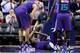 INDIANAPOLIS, IN - FEBRUARY 10: Michael Kidd-Gilchrist #14 of the Charlotte Hornets grimaces as he lies on the floor after being injured during the game against the Indiana Pacers at Bankers Life Fieldhouse on February 10, 2016 in Indianapolis, Indiana.