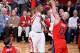HOUSTON, TX - JANUARY 30: Dwight Howard #12 of the Houston Rockets shoots the ball during the game against the Washington Wizards on January 30, 2016 at the Toyota Center in Houston, Texas. NOTE TO USER: User expressly acknowledges and agrees that, by dow