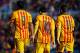 VALENCIA, SPAIN - FEBRUARY 07: Luis Suarez, Lionel Messi and Neymar JR of Barcelona walk on the pitch during the La Liga match between Levante UD and FC Barcelona at Ciutat de Valencia on February 07, 2016 in Valencia, Spain. (Photo by Manuel Queimadelo