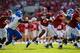 TUSCALOOSA, AL - SEPTEMBER 12: Derrick Henry #2 of the Alabama Crimson Tide rushes past Peter Bailey #11 of the Middle Tennessee Blue Raiders at Bryant-Denny Stadium on September 12, 2015 in Tuscaloosa, Alabama. (Photo by Kevin C. Cox/Getty Images)