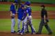 MIAMI, FL - SEPTEMBER 06: Steven Matz #32 of the New York Mets is taken out of the game with a hand injury during the game against the Miami Marlins at Marlins Park on September 6, 2015 in Miami, Florida. (Photo by Rob Foldy/Getty Images)