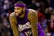 Jan 28, 2016; New Orleans, LA, USA; Sacramento Kings center DeMarcus Cousins (15) looks on during a free throw attempt by the New Orleans Pelicans during the fourth quarter at the Smoothie King Center. The Pelicans won 114-105. Mandatory Credit: Derick E.