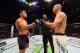 ORLANDO, FL - DECEMBER 19: (L-R) Rafael dos Anjos and Donald Cerrone face off before their UFC lightweight title bout during the UFC Fight Night event at the Amway Center on December 19, 2015 in Orlando, Florida. (Photo by Josh Hedges/Zuffa LLC/Zuffa LL