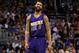 PHOENIX, AZ - FEBRUARY 10: Markieff Morris #11 of the Phoenix Suns reacts during the NBA game against the Golden State Warriors at Talking Stick Resort Arena on February 10, 2016 in Phoenix, Arizona. The Warriors defeated the Suns 112-104. NOTE TO USER:
