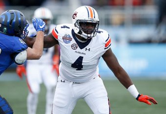 BIRMINGHAM, AL - DECEMBER 30: Jeff Holland #4 of the Auburn Tigers in action against the Memphis Tigers during the Birmingham Bowl at Legion Field on December 30, 2015 in Birmingham, Alabama. Auburn defeated Memphis 31-10. (Photo by Joe Robbins/Getty Imag