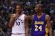 TORONTO, ON - DECEMBER 07: DeMar DeRozan #10 of the Toronto Raptors and Kobe Bryant #24 of the Los Angeles Lakers lineup for a free throw during an NBA game at the Air Canada Centre on December 07, 2015 in Toronto, Ontario, Canada. NOTE TO USER: User ex