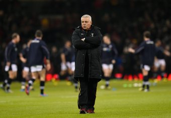 CARDIFF, WALES - FEBRUARY 13: Warren Gatland the head coach of Wales watches over his team's warm during the RBS Six Nations match between Wales and Scotland at the Principality Stadium on February 13, 2016 in Cardiff, Wales. (Photo by Stu Forster/Getty