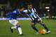 LIVERPOOL, ENGLAND - FEBRUARY 03: Rolando Aarons of Newcastle United is closed down by Aaron Lennon of Everton during the Barclays Premier League match between Everton and Newcastle United at Goodison Park on February 3, 2016 in Liverpool, England. (Pho