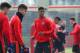 MANCHESTER, ENGLAND - FEBRUARY 24: Marcus Rashford of Manchester United (39) warms up alongside team mates during a Manchester United training session ahead of their UEFA Europa League round of 32 second leg match against FC Midtjylland at the Aon Traini