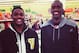 James Siakam, left, poses with his brother during a surprise visit in January.