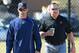 LAKELAND, FL - FEBRUARY 19: Detroit Tigers Executive Vice President of Baseball Operations and General Manager Al Avila (R) and manager Brad Ausmus #7 walk together during the Spring Training workout day at the TigerTown Facility on February 19, 2016 in