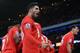 Liverpool's German midfielder Emre Can (C) celebrates after Liverpool's Slovakian defender Martin Skrtel scores their fourth goal of the English Premier League football match between Manchester City and Liverpool at The Etihad stadium in Manchester, north