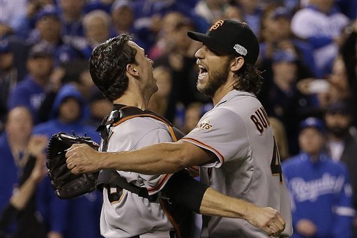 SI Photo Blog — Madison Bumgarner and Buster Posey celebrate after