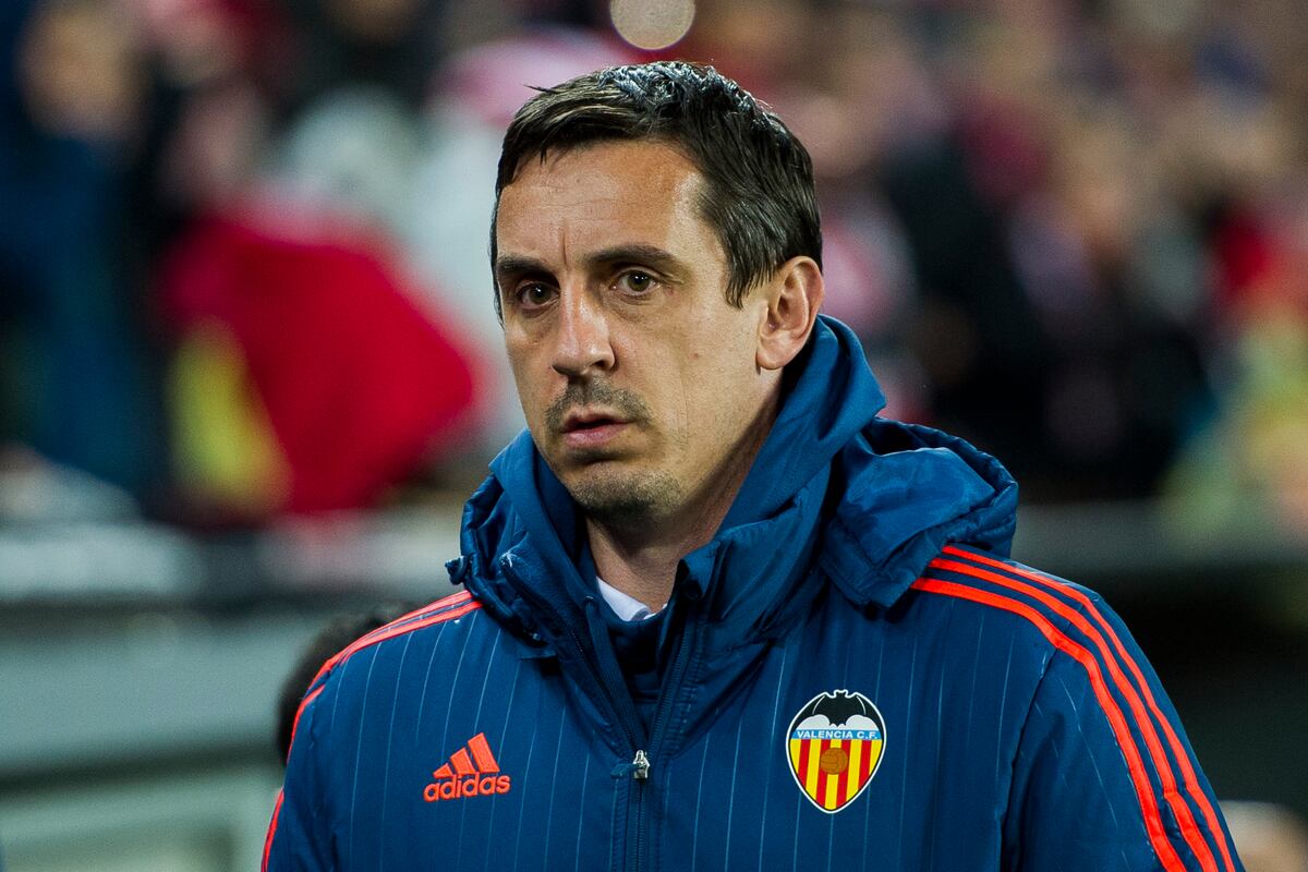 Gary Neville Sent off as Valencia Crash out of Europa ...