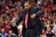 LOS ANGELES, CA - MAY 03: Head coach Mark Jackson of the Golden State Warriors gestures as he complains to a referee in the game with the Los Angeles Clippers in Game Seven of the Western Conference Quarterfinals during the 2014 NBA Playoffs at Staples C