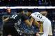 NEW ORLEANS, LA - JANUARY 19: Anthony Davis #23 of the New Orleans Pelicans works against Karl-Anthony Towns #32 of the Minnesota Timberwolves during the first half of a game at the Smoothie King Center on January 19, 2016 in New Orleans, Louisiana. New
