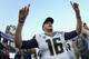 FORT WORTH, TX - DECEMBER 29: Jared Goff #16 of the California Golden Bears celebrates after beating the Air Force Falcons 55-36 in the Lockheed Martin Armed Forces Bowl at Amon G. Carter Stadium on December 29, 2015 in Fort Worth, Texas. (Photo by Tom
