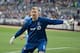Mar 13, 2016; New York, NY, USA; Toronto FC goalkeeper Clint Irwin (1) looks up against the New York City FC during the second half at Yankee Stadium. Toronto tied New York City, 2-2. Mandatory Credit: Vincent Carchietta-USA TODAY Sports