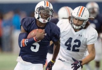 Auburn QB John Franklin III (left)