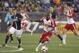 Apr 1, 2016; Foxborough, MA, USA; New York Red Bulls forward Bradley Wright-Phillips (99) looks to pass during the second half against New England at Gillette Stadium. Mandatory Credit: Stew Milne-USA TODAY Sports