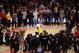 LOS ANGELES, CA - APRIL 13: Kobe Bryant #24 of the Los Angeles Lakers speaks to the crowd after the game against the Utah Jazz on April 13, 2016 at Staples Center in Los Angeles, California. NOTE TO USER: User expressly acknowledges and agrees that, by d