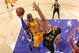LOS ANGELES, CA - APRIL 13: Kobe Bryant #24 of the Los Angeles Lakers drives to the basket against the Utah Jazz on April 13, 2016 at Staples Center in Los Angeles, California. NOTE TO USER: User expressly acknowledges and agrees that, by downloading and