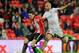 Athletic Bilbao's forward Aritz Aduriz (L) vies with Valencia's Tunisian defender Aymen Abdennour during the UEFA Europa League Round of 16 first leg football match Athletic Club Bilbao vs Valencia CF at the San Mames stadium in Bilbao on March 10, 2016.