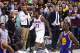 Cleveland Cavaliers LeBron James walks off the court in the final seconds of the game against the Golden State Warriors in Game 6 to win the 2015 NBA Finals on June 16, 2015 at the Quicken Loans Arena in Cleveland, Ohio. The Warriors took the best-of-seve