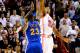 MIAMI, FL - FEBRUARY 24: Hassan Whiteside #21 of the Miami Heat blocks the shot on Draymond Green #23 of the Golden State Warriors during the game at the American Airlines Arena on February 24, 2016 in Miami, Florida. NOTE TO USER: User expressly acknowl