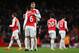 LONDON, ENGLAND - DECEMBER 05: Per Mertesacker of Arsenal hugs Laurent Koscielny of Arsenal during the Barclays Premier League match between Arsenal and Sunderland at the Emirates Stadium on December 05, 2015 in London, England. (Photo by Catherine Ivil