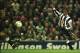 03 Apr 1996: Faustino Asprilla of Newcastle scores the third goal past Liverpool goalkeeper David James during their FA Premiership game at Anfield,on April 3, 1996 in Liverpool, England. Mandatory Credit: Stu Forster/Allsport
