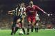 3 Apr 1996: Stan Collymore of Liverpool battles for the ball with Les Ferdinand of Newcastle United during their FA Premiership game at Anfield, Liverpool. Mandatory Credit: Allsport UK/Allsport