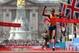 Kenya's Jemima Sumgong wins the Elite Women's race of the 2016 London Marathon in central London on April 24, 2016. / AFP / JUSTIN TALLIS (Photo credit should read JUSTIN TALLIS/AFP/Getty Images)