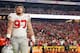 GLENDALE, AZ - JANUARY 01: Defensive lineman Joey Bosa #97 of the Ohio State Buckeyes walks off the field after being ejected for targeting during the first quarter of the BattleFrog Fiesta Bowl against the Notre Dame Fighting Irish at University of Phoe