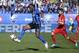 Apr 23, 2016; Montreal, Quebec, CAN; Montreal Impact forward Didier Drogba (11) plays the ball as Toronto FC defender Drew Moor (3) defends during the first half at Stade Saputo. Mandatory Credit: Eric Bolte-USA TODAY Sports