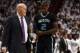 May 1, 2016; Miami, FL, USA; Charlotte Hornets head coach Steve Clifford (left) during the first half in game seven of the first round of the NBA Playoffs against the Miami Heat at American Airlines Arena. Mandatory Credit: Steve Mitchell-USA TODAY Sports