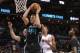 Apr 23, 2016; Charlotte, NC, USA; Charlotte Hornets forward center Frank Kaminsky (44) gets a rebound during the second half in game three of the first round of the NBA Playoffs against the Miami Heat at Time Warner Cable Arena. Hornets win 96-80. Mandato